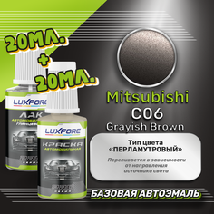 Luxfore подкраска для царапин и сколов Mitsubishi C06 Grayish Brown 20 мл + лак 20 мл комплект