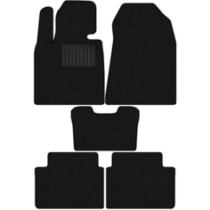 Коврики в салон текстильные Allmone "Стандарт" для Changan UNI-V 1 2021 - Н. В, черные, 5шт. / Чанган