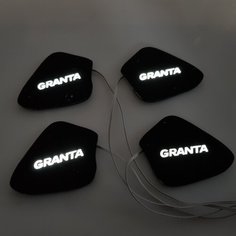 Светодиодная подсветка салона автомобиля IGZEL для Lada Granta, Led накладка дверных ручек светящаяся вставка, тюнинг, белый