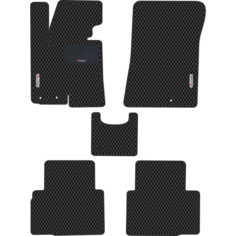 Автомобильные коврики EVA для Hyundai ix35 (2010-2015), с каучуковым подпятником и 2 эмблемами Hyundai, чёрные с чёрным кантом, ячейка - ромб Carstar