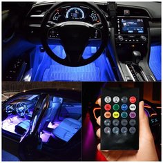 Светодиодная подсветка салона авто, RGB Mega