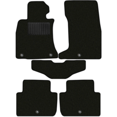 Коврики в салон текстильные Allmone "Классик" для Kia Stinger 2017 - Н. В, черные, 5шт. / Киа Стингер