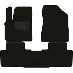 Коврики в салон текстильные Allmone "Классик" для Changan CS55 Plus 2 (SUV) 2021 - Н. В. задний цельный, черные, 3шт. / Чанган