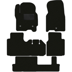 Коврики в салон текстильные Allmone "Классик" для Chevrolet Tahoe 5 (GMTT1XX) 2021 - Н. В. +3 ряд, черные, 5шт. / Шевроле Тахо 5