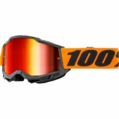 Кроссовые очки, маска 100% Accuri 2 ORANGE, с красной зеркальной линзой
