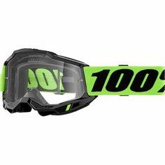 Кроссовые очки, маска 100% Accuri 2 NEON YEL , с прозрачной линзой.