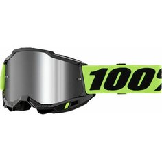 Кроссовые очки, маска 100% Accuri 2 NEON , с серебристой зеркальной линзой