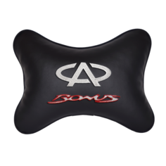 Подушка на подголовник экокожа Black CHERY Bonus Vital Technologies