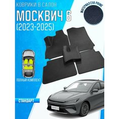 Автомобильные коврики москвич 6 EVA PRIME STD / коврики эва на Москвич 6 черные с черным кантом Auto Loyce Studio