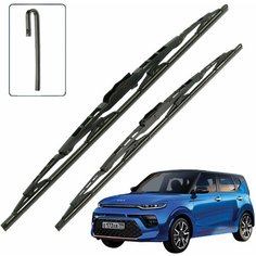 Дворники Kia Soul (3) SK3 / Киа Соул 5 дв. 2018 / 2019 / 2020 / 2021 / 2022 Щетки стеклоочистителя каркасные для автомобиля 600мм-500мм к-т 2шт. Lyn Xauto