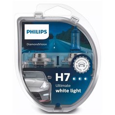Лампа автомобильная PHILIPS H7 12V 55W 5000K DiamondVision 12972DV (2шт) ближний свет
