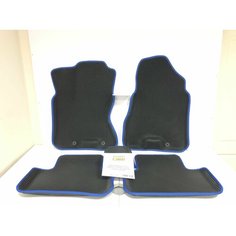 Коврики EVA для Nissan X-Trail 2 поколение, T31 (08.2007 - 02.2014) - Комплект в салон - 3D С бортиками - Черный - Синий кант Нет бренда