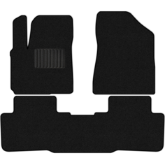 Коврики в салон текстильные Allmone "Стандарт" для Changan CS55 Plus 2 (SUV) 2021 - Н. В. задний цельный, черные, 3шт. / Чанган