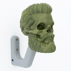 Вешалка-держатель для шлема, череп хаки Sklif