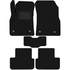 Коврики в салон текстильные Allmone "Стандарт" для Chevrolet Cruze 1 2008 - 2015, черные, 5шт. / Шевроле Круз 1