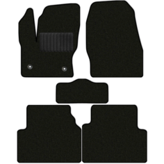 Коврики в салон текстильные Allmone "Классик" для Ford Kuga 2 (CBS) 2013 - 2017, черные, 5шт. / Форд Куга 2