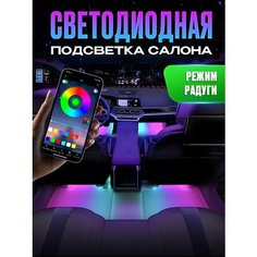 Подсветка салона автомобиля с неоновой лентой для авто, 4 штуки Illumi Car