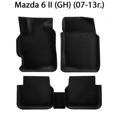 Автомобильные коврики ЭВА с Бортами для Mazda 6 II (GH) (07-13г.). ЕВА соты от SUPERVIP для Мазда 6 (GH) (07-13г.). Черный цвет.