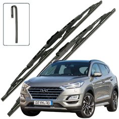 Дворники Hyundai Tucson (3) TL / Хендай Туссан ТЛ рест. 2018 / 2019 / 2020 / 2021 Щетки стеклоочистителя каркасные для автомобиля 650мм-400мм к-т 2шт. Lyn Xauto