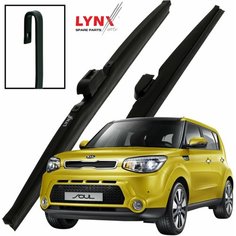 Дворники Kia Soul (2) PS / Киа Соул хэтчбек 5 дв. 2014 2015 2016 Щетки стеклоочистителя зимние LYNXauto к-т 2шт, 600мм-500мм