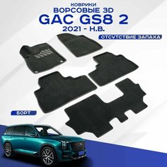 Коврики ворсовые 3D GAC GS8 2 / Гак Гс 8 2022-н. в. черные Sei Ntex