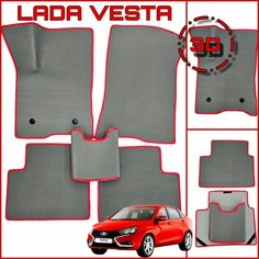 Коврики EVA для Lada Vesta, Лада Веста 2015-н. в,3D лапка без разреза PRO Kovrik
