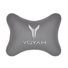 Автомобильная подушка на подголовник экокожа L.Grey с логотипом автомобиля VOYAH Vital Technologies