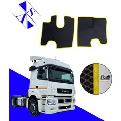 Автомобильные коврики EVA/ЕВА/ЭВА для КАМАЗ 5490 Нео/KAMAZ 5490 Neo 2013-н. в черный желтый Avtoso