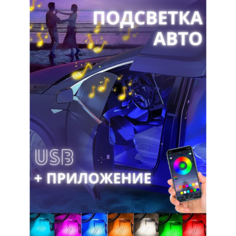 Подсветка в машину в ноги авто RGB салона LED лента ВенИль