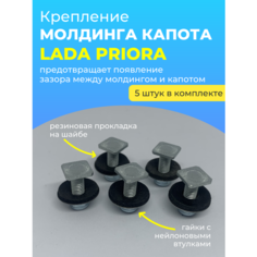 Крепление молдинга (сабли) капота (решетки) с резиновыми прокладками на Лада Приора, Приора 2 (5шт) Нет бренда