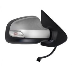 Зеркало правое Renault Logan, Renault Sandero c 2014 года выпуска, электрорегулировка, обогрев, указатель поворота, Серебристое Ansr