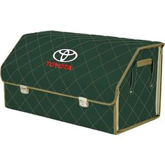 Органайзер-саквояж "Союз Премиум" в багажник Toyota (Тойота), размер XL Plus. Цвет: зеленый с бежевой прострочкой Ромб. A&P Групп