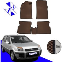 Автомобильные коврики EVA/ЕВА/ЭВА для Ford Fusion 2002-2012 коричневый черный Avtoso