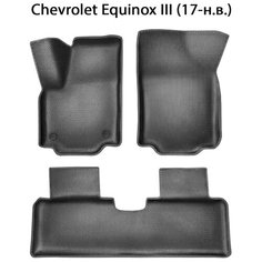 Автомобильные коврики ЭВА с Бортами для Chevrolet Equinox III (17-н. в.). ЕВА соты от SUPERVIP. Серый цвет.