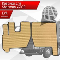 Коврики ЭВА Ромб для Shacman X3000 / Шакман Х3000 Бежевый с Чёрным кантом Richmark