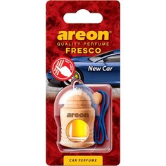 Дезодорант - освежитель воздуха AREON FRESCO New car(Новая машина). Подвесная конструкция из натурального дерева с ароматной ёмкостью