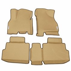 Автомобильные коврики ЭВА (EVA) для Chery Tiggo 7 Pro Max / Черри Тигго 7 Про Макс с 3D бортами 2022 - н. в. + 2 логотипа АвтоЕва.рф