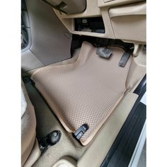 Коврики ЕВА (EVA, ЭВА, 3Д) с бортами / Toyota Corolla 120 2000-2006 / Тойота Королла правый руль передний привод /бежевый сота с бежевым кантом Авис Авто