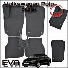 EVA(ЕВА) эва коврики для Фольксваген Поло 5/Volkswagen Polo V 2009-2020г PRO Kovrik