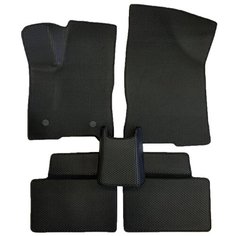 Коврики ЕВА (EVA, ЭВА) для Lada Vesta / Лада Веста / Черные соты / Черный кант / Комплект 5 шт. Evaformat