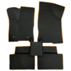 Коврики ЕВА (EVA, ЭВА) для Lada Vesta / Лада Веста / Черные соты / Бежевый кант / Комплект 5 шт. Evaformat