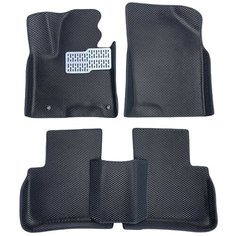 Автомобильные коврики ЕВА / EVA для Hyundai Tucson IV с 2020 / Хендай Туксон 4 / 3D 3д с бортами / черный + металл подпятник длинная база Gallex