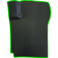 Коврик ЕВА водительский для Suzuki Grand Vitara 3 (2005-2015) 5 дверей / Сузуки Гранд Витара 3 / Черные соты / Зеленый кант Evaformat