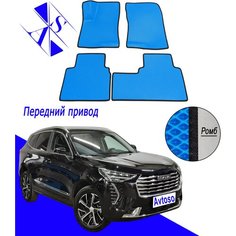 Автомобильные коврики EVA/ЕВА/ЭВА для Хавал Джолион / Haval Jolion 1 (I) (АКПП) 2021-н. в василек черный Avtoso