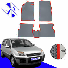 Автомобильные коврики EVA/ЕВА/ЭВА для Ford Fusion 2002-2012 серый красный Avtoso