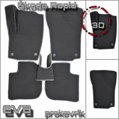 EVA(ЕВА) ЭВА коврики для Шкода Рапид 2/Skoda Rapid II 2020-2024г PRO Kovrik