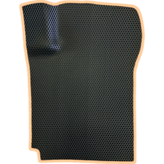 Коврик ЕВА водительский для Suzuki Grand Vitara 3 (2005-2015) 5 дверей / Сузуки Гранд Витара 3 / Черные соты / Бежевый кант Evaformat