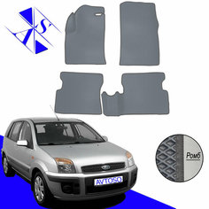 Автомобильные коврики EVA/ЕВА/ЭВА для Ford Fusion 2002-2012 серый темно серый Avtoso