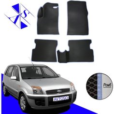 Автомобильные коврики EVA/ЕВА/ЭВА для Ford Fusion 2002-2012 черный василек Avtoso