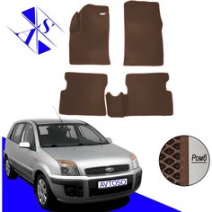 Автомобильные коврики EVA/ЕВА/ЭВА для Ford Fusion 2002-2012 коричневый коричневый Avtoso